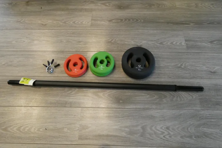 #DoYourFitness Langhantelstange-Set mit 3x Hantelscheiben (1/2/5 kg) & Verschlüssen